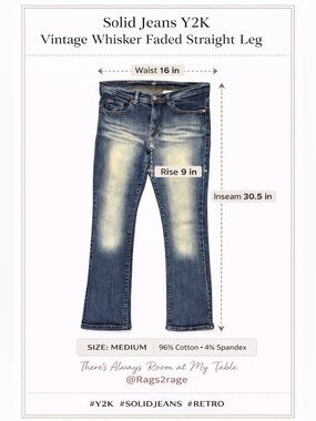 Solid Jeans Y2K Straight Leg Whiskered Sand Wash Denim 11